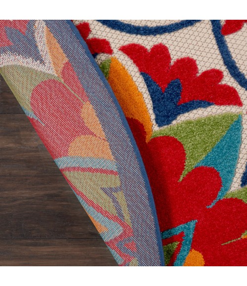 Nourison ALOHA Area Rug Nourison Aloha Round Area Rug ALH20-Red/Multicolor