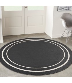 Nourison Essentials - Nre02 Black Ivory Area Rug 4 ft. X Round