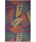Nourison Aloha Navy Multicolor ALH18 5 ft. 3 in. X 7 ft. 5 in. Rectangle Rug