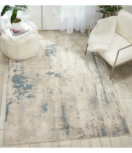 Nourison Maxell Area Rug MAE17-Ivory/Teal