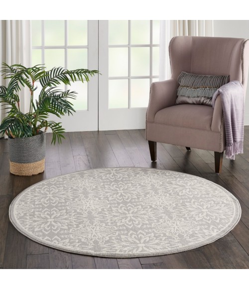 Nourison Jubilant Round Area Rug JUB06-Ivory/Grey