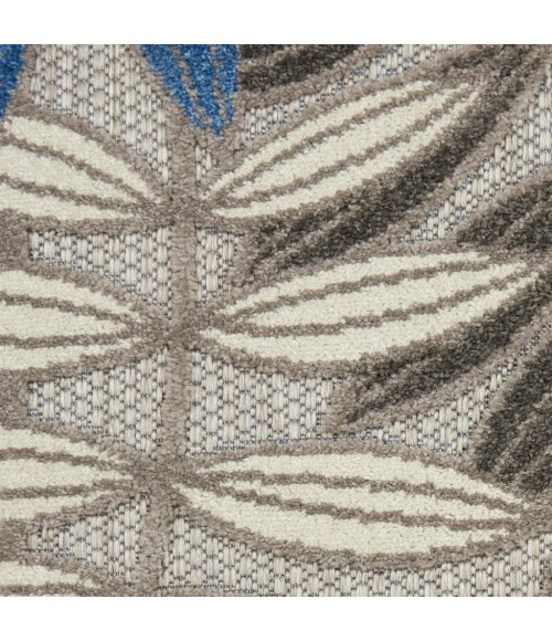 Nourison Aloha Round Area Rug ALH18-Grey/Blue