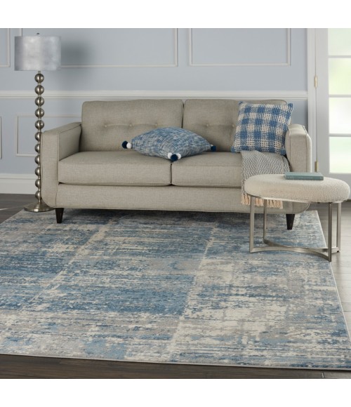 Nourison SOLACE Area Rug Nourison Solace Area Rug SLA02-Ivory/Grey/Blue