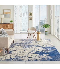 Nourison Tranquil(Traql) - Tra08 Beige Navy Area Rug 8 ft. 10 X 11 ft. 10 Rectangle