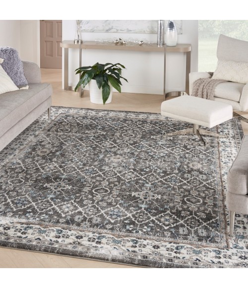 Kathy Ireland American Manor Area Rug AMR01 Grey/Ivory 7'10" x 9'10"