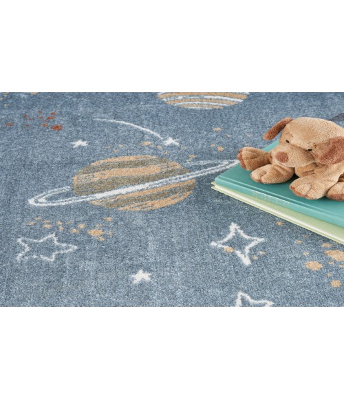 Nourison Astra Machine Washable Blue Multicolor ASW18 5 ft. 3 in. X 7 ft. Rectangle Rug