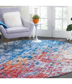 Nourison Twilight - Twi25 Red Blue Area Rug 8 ft. Round