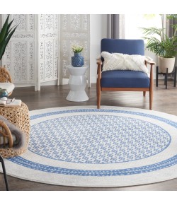 Nourison Whimsicle - Whs13 Ivory Blue Area Rug 8 ft. X Round