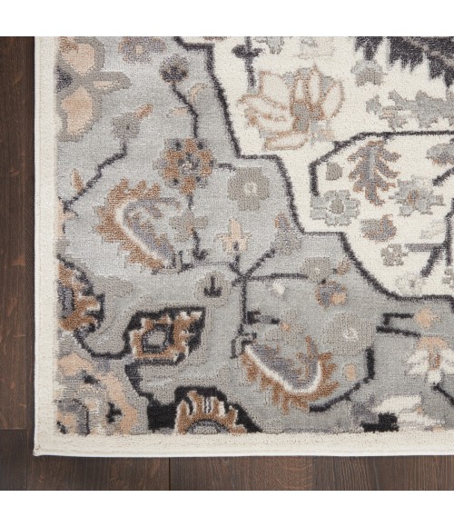 Nourison Elation Area Rug ETN09 Ivory Grey 9' x 12'