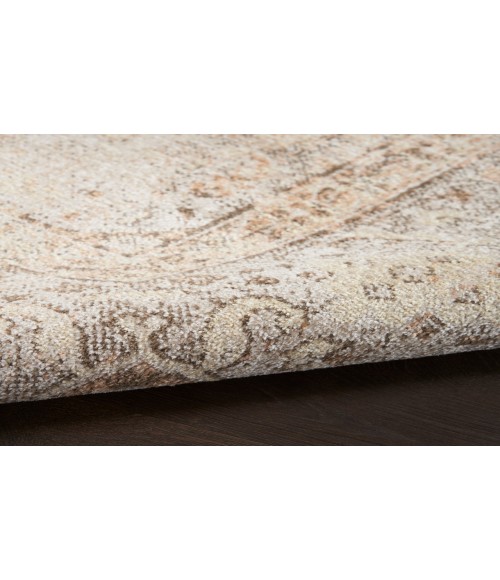 Nourison Astra Machine Washable Beige ASW13 5 ft. 3 in. Round Rug