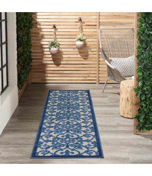Nourison Aloha Runner Area Rug ALH21-Grey/Blue