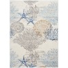 Nourison Pompeii Ivory Grey Blue PMP04 6 ft. X 9 ft. Rect. Rug