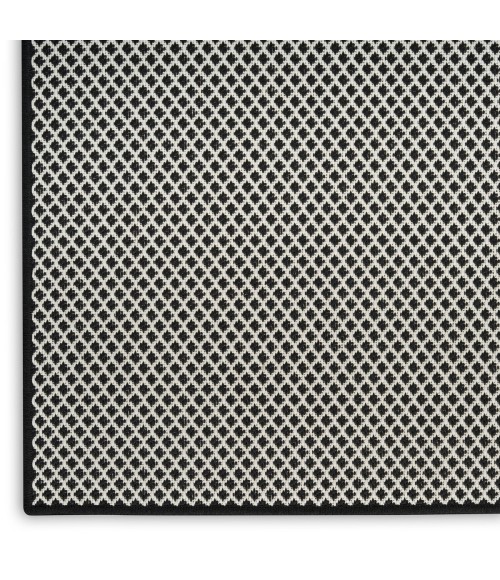 Nourison Courtyard Black White COU01 9 ft. X 12 ft. Rect. Rug