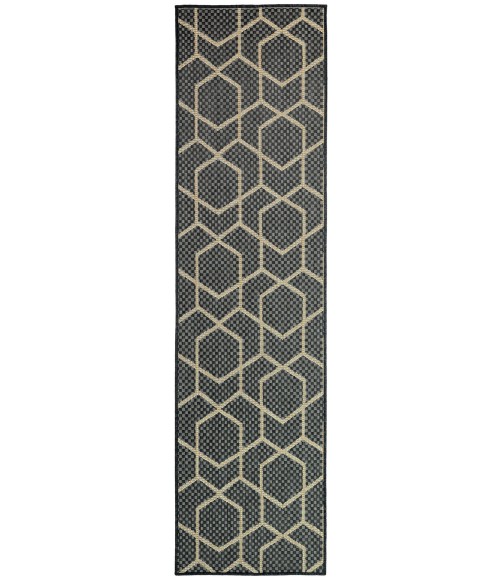 Nourison Horizon Indoor/Outdoor Charcoal HOZ01 2 ft. X 6 ft. Rect. Rug