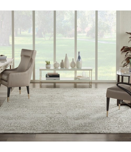 Nourison Damask White DAS06 8 ft. x 10 ft. Rect. Rug