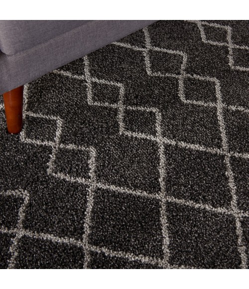 Nourison Geometric Shag Charcoal GOS01 5 ft. 3 in. X 7 ft. 3 in. Rect. Rug