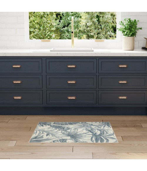 Nourison Aloha Ivory Blue ALH43 2 ft. 8 in. X 4 ft. Rect. Rug