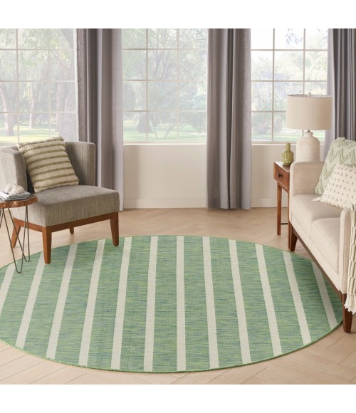 Nourison Positano Blue Green Ivory POS03 8 ft. X Round Rug