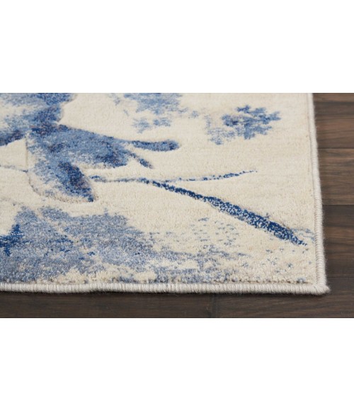Nourison SOMERSET Area Rug Nourison Somerset Runner Area Rug ST18-Ivory/Blue