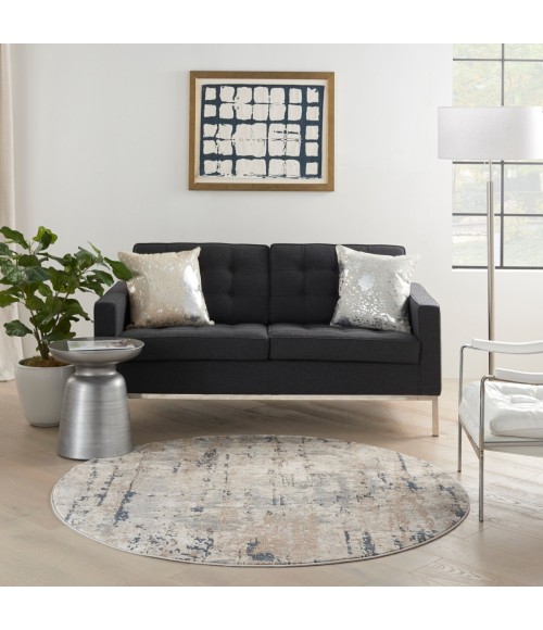 Nourison Quarry Beige Grey QUA01 4 ft. X Round Rug