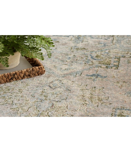 Nourison Astra Machine Washable Blue Green ASW12 6 ft. 7 in. X 9 ft. Rectangle Rug