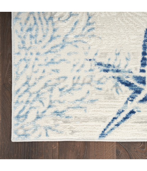 Nourison Pompeii Ivory Grey Blue PMP04 6 ft. X 9 ft. Rect. Rug