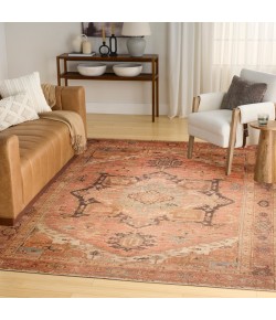 Nourison Vintage Washables Coral Multicolor VWS11 7 ft. 10 in. X 9 ft. 10 in. Rect. Rug