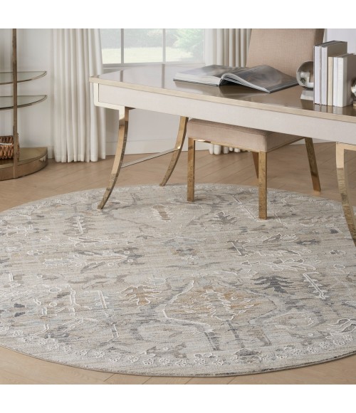 Nourison Lynx Ivory Taupe LNX02 8 ft. X Round Rug