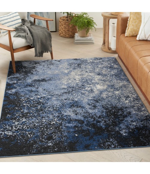 Passion Area Rug Nourison Passion Area Rug PSN10 L.Blue/Blk 5'3" x 7'3"