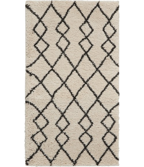 Nourison Geometric Shag Ivory/Charcoal GOS01 2 ft. 2 in. X 3 ft. 9 in. Rect. Rug