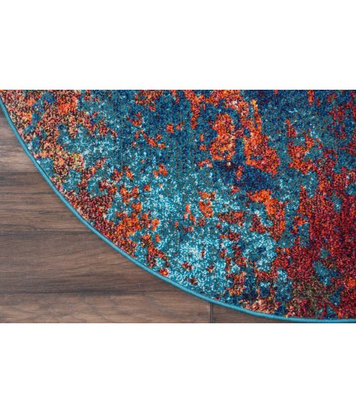 Nourison CELESTIAL Area Rug Nourison Celestial Round Area Rug CES08-Atlantic