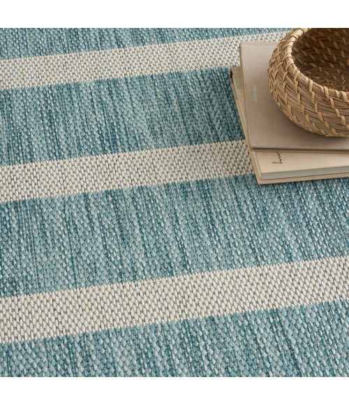 Nourison Positano Aqua Ivory POS03 8 ft. X 10 ft. Rect. Rug