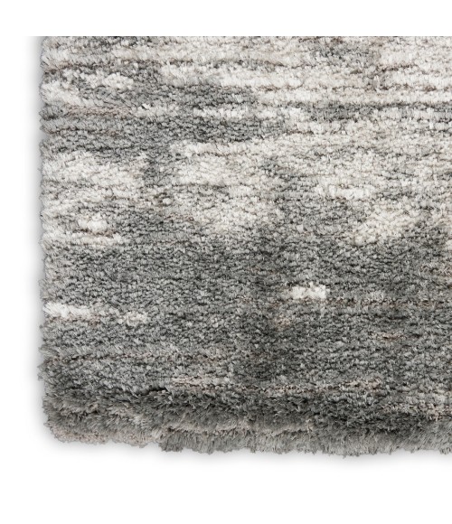Nourison Luxurious Shag Charcoal Ivory Rug LXR02 7 ft. 10 in. X 9 ft. 10 in. Rect. - Rugs Town Nourison Luxurious Shag Charcoal Ivory LXR02 7 ft. 10 in. X 9 ft. 10 in. Rect. Rug