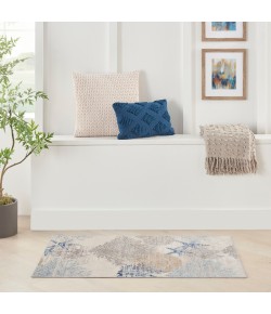 Nourison Pompeii Ivory Grey Blue PMP04 2 ft. X 3 ft. Rect. Rug