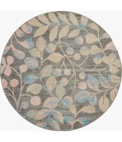 Nourison Tranquil(Traql) - Tra03 Grey Beige Area Rug 5 ft. 3 X Round