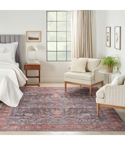 Nourison Brilliance Machine Washable Navy Brick Rug WSB02 9 ft. 2 in. X 12 ft. Rect. - Rugs Town Nourison Brilliance Machine Washable Navy Brick WSB02 9 ft. 2 in. X 12 ft. Rect. Rug