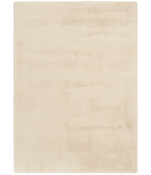 Nourison Soft Plush Rabbit Fur Beige SFF01 7 ft. 6 in. X 9 ft. 6 in. Rect. Rug