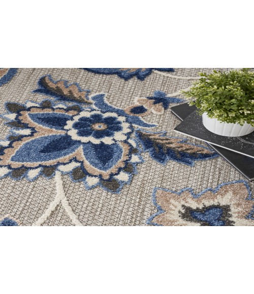 Nourison Aloha Blue Grey ALH31 7’10” Round Rug