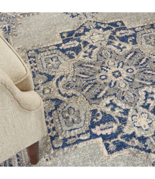 Nourison Tranquil Area Rug TRA14-Grey/Navy