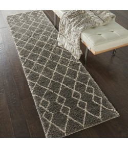 Nourison Geometric Shag Silver GOS01 2 ft. 2 in. X 7 ft. 6 in. Rect. Rug