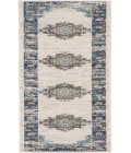 Nourison Passion Ivory/Grey/Blue PSN03 2 ft. 2 in. X 10 ft. Rectangle Rug
