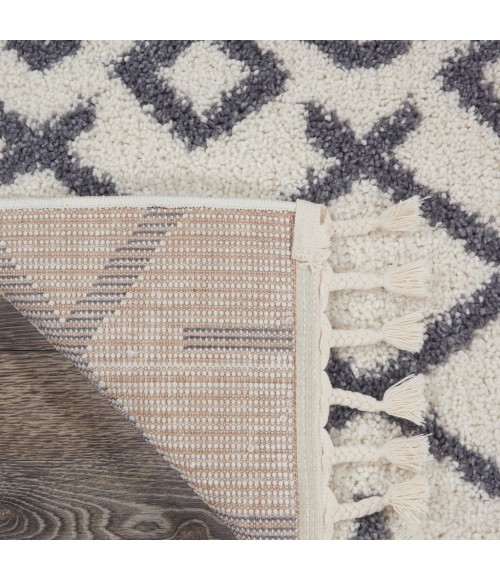 Nourison Moroccan Shag Runner Area Rug MRS01-White