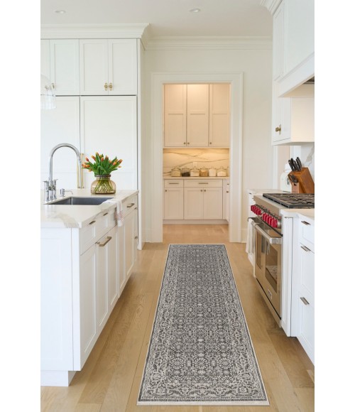 Nourison Outlines Charcoal Ivory OLN04 2 ft. 2 in. X 10 ft. Rect. Rug