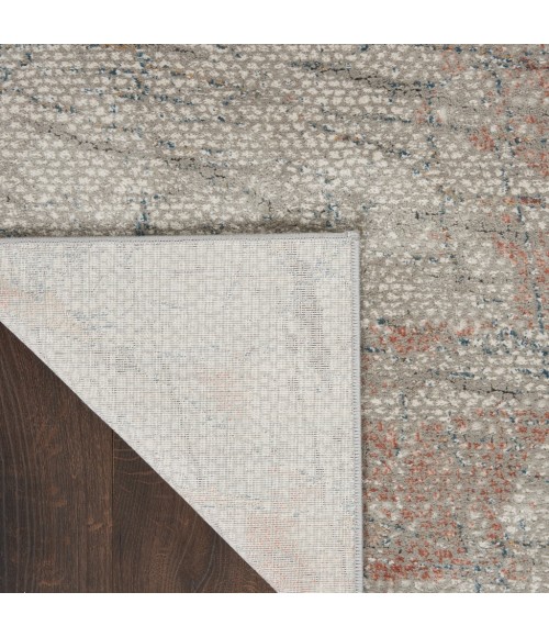 Nourison RUSTIC TEXTURES Area Rug Nourison Rustic Textures Area Rug RUS15-Light Grey/Rust