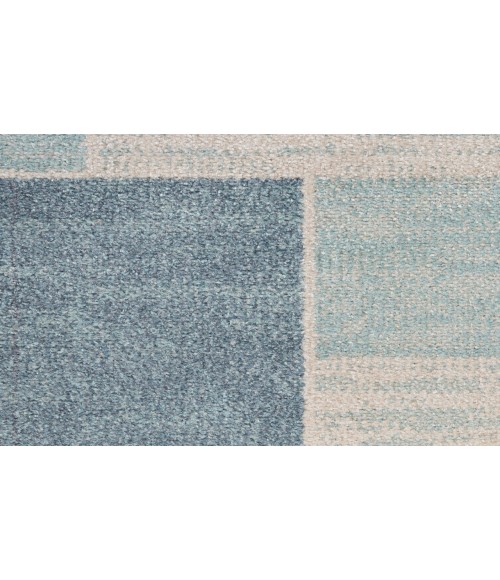 Nourison Astra Machine Washable Blue Ivory ASW09 7 ft. 10 in. X 10 ft. Rectangle Rug