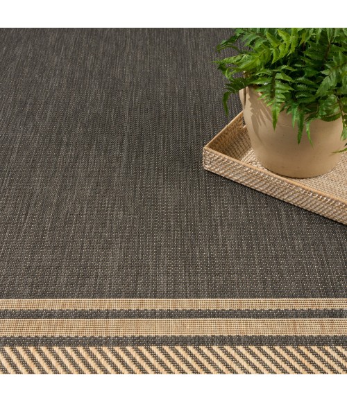 Nourison Horizon Indoor/Outdoor Charcoal HOZ03 9 ft. X 12 ft. Rect. Rug