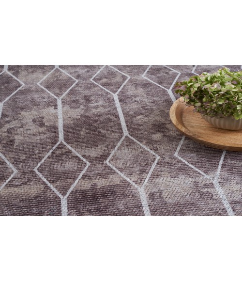 Nicole Curtis Machine Washable Series 1 Mocha SR107 2 ft. 2 in. X 8 ft. Rectangle Rug