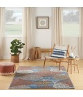 Nourison Pompeii Blue Multicolor PMP04 6 ft. X 9 ft. Rect. Rug