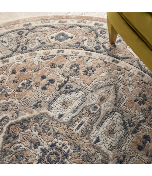 Nourison Quarry Beige Grey QUA05 4 ft. X Round Rug