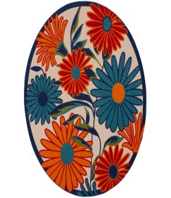 Nourison Aloha Multicolor ALH33 5 ft. 3 in. Round Rug
